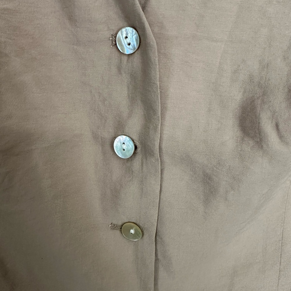 Madewell Tan Button-Down Vest Top View 3